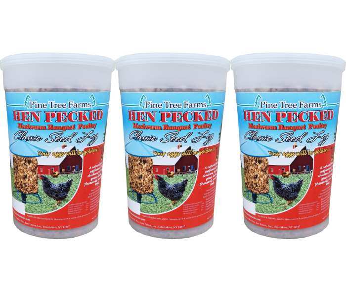 Hen Pecked Mealworm Poultry Classic Log 28oz 3/PK